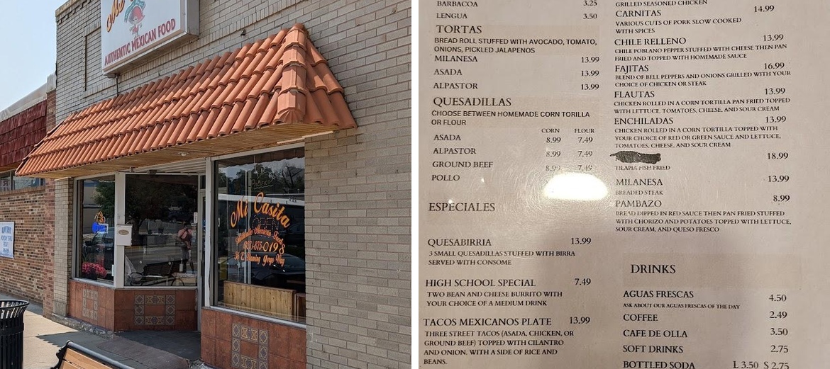Mi Casita Menu
